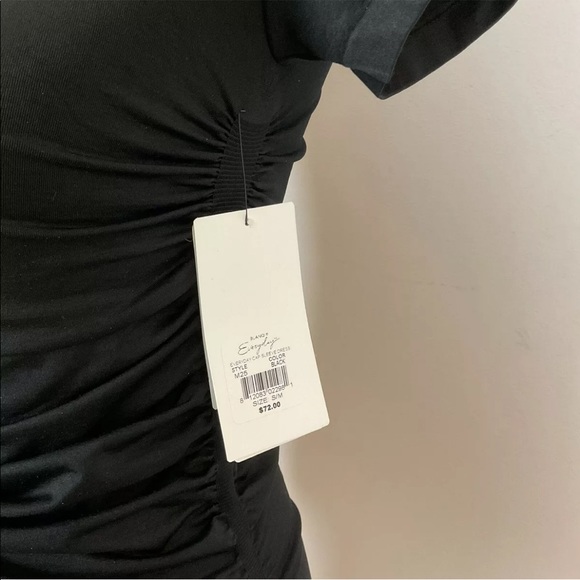 NWT Blanqi Maternity Black Ruched Fitted Dress (S/M) - Picture 3 of 5